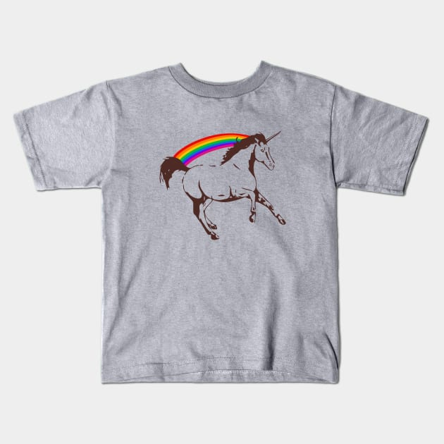 Logan – Laura Unicorn with rainbow Kids T-Shirt by grekhov